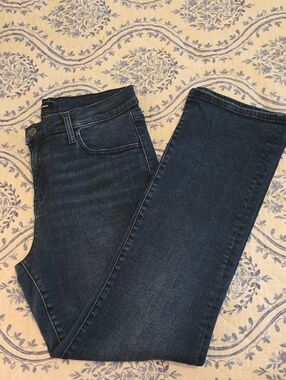 Express Mid-Rise Straight Leg Stretch Jeans Dark Wash